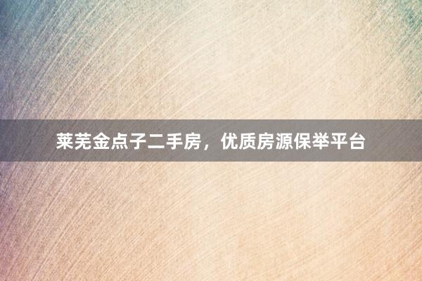 莱芜金点子二手房，优质房源保举平台